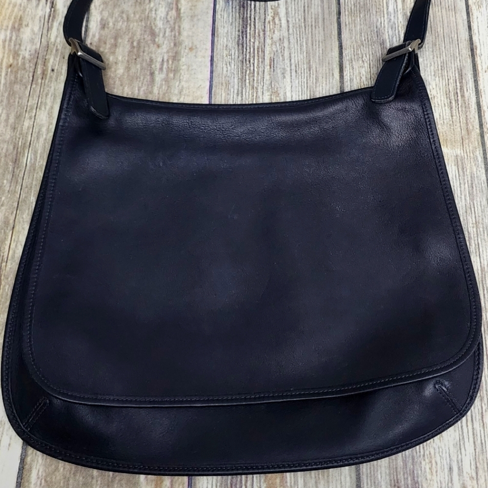 Coach Hippie Slim Flap Crossbody Sadlebag Navy